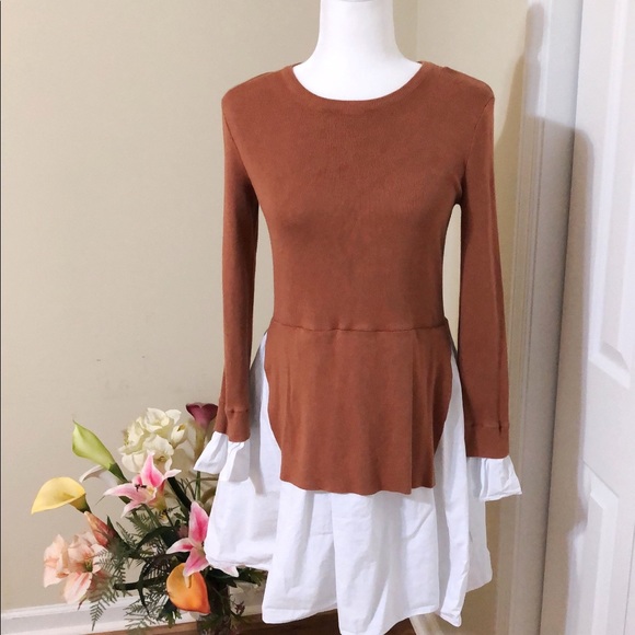 English Factory Dresses & Skirts - English Factory Knit/Poplin Combo Dress